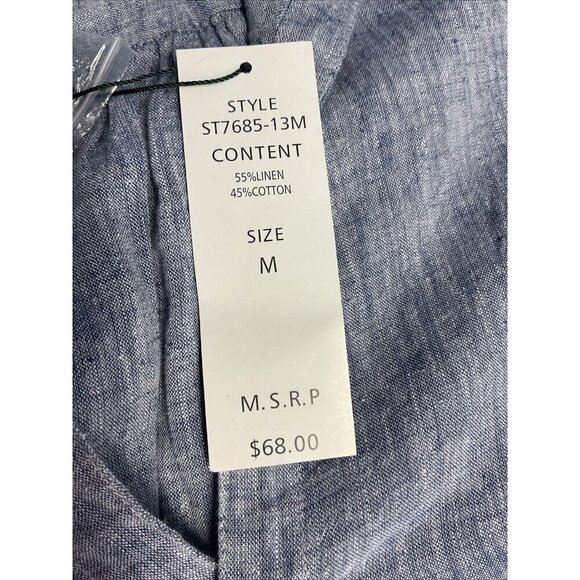 NEW For Cynthia Tunic top roll tab pocket tunic top size M Chambray lagenlook - Picture 9 of 12